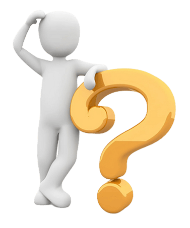 3D figure standing next to a large question mark, symbolising a business owner thinking about whether DigiBuur’s AI solutions are right for them.